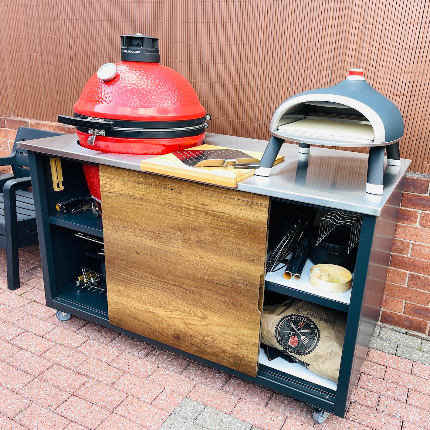 big4space 150 kamado table - outdoor kitchen - pizza table