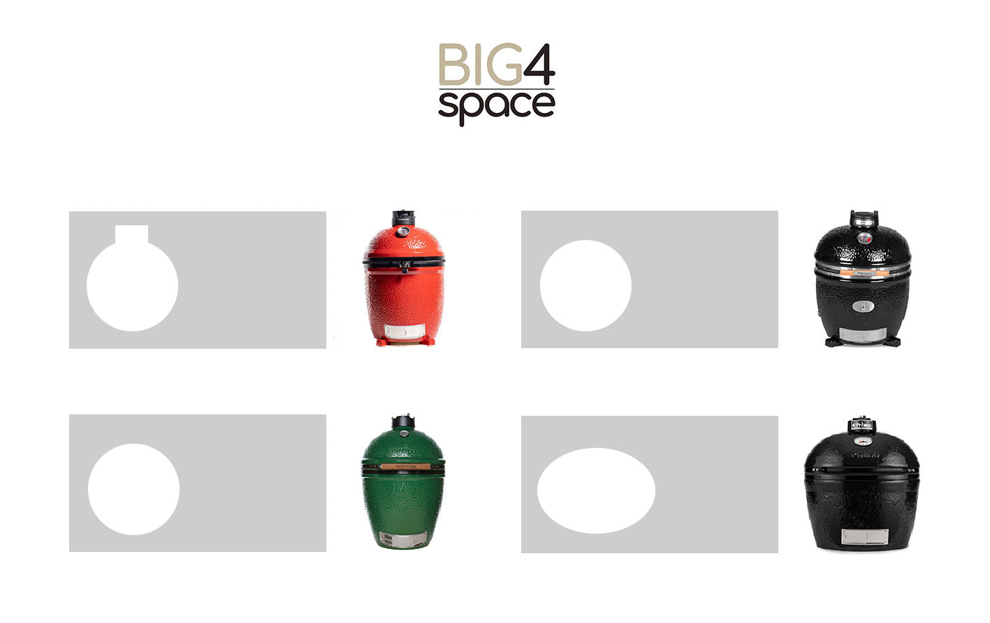 big4space outdoor kitchen - kamado table - fits any kamado grills