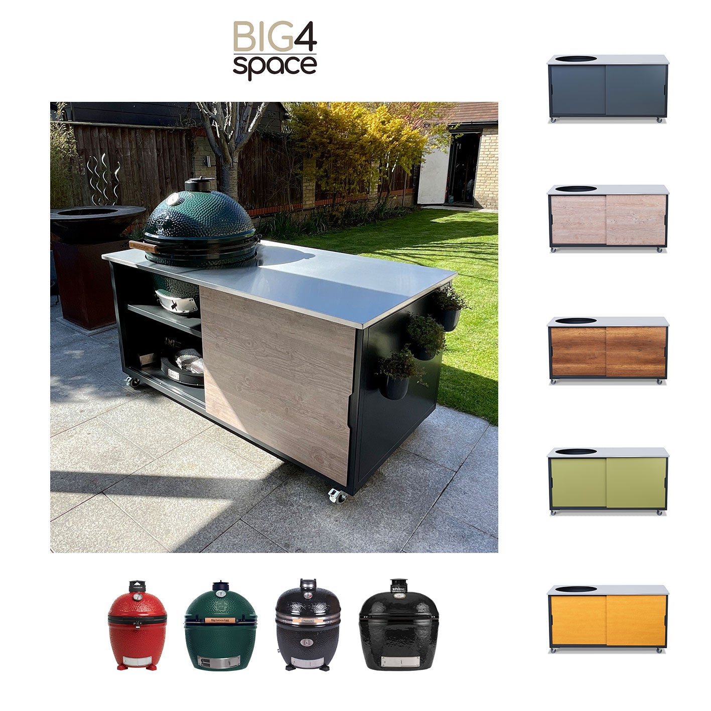 big4space outdoor kitchen - kamado table - bbq kitchen - big4space 180 - premium outdoor kitchen