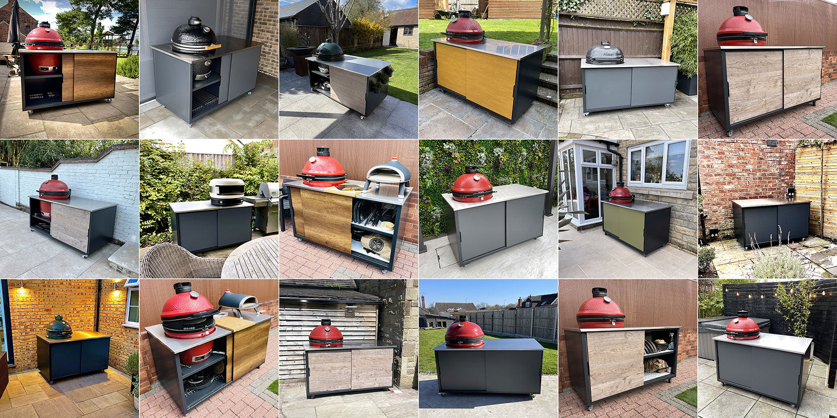 big4space outdoor kitchen - kamado table - pizza table - metal table - outdoor kitchen on wheels